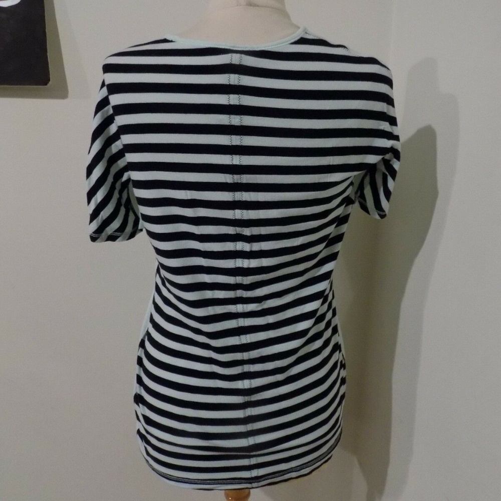 LULULEMON Mint Green and Black Striped Top, 8